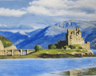 oil painting of Eilean Donan